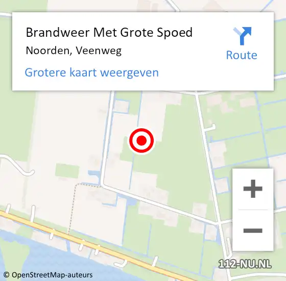 Locatie op kaart van de 112 melding: Brandweer Met Grote Spoed Naar Noorden, Veenweg op 16 juni 2021 11:34