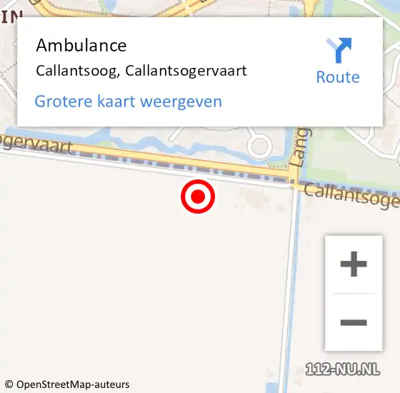 Locatie op kaart van de 112 melding: Ambulance Callantsoog, Callantsogervaart op 16 juni 2021 11:34