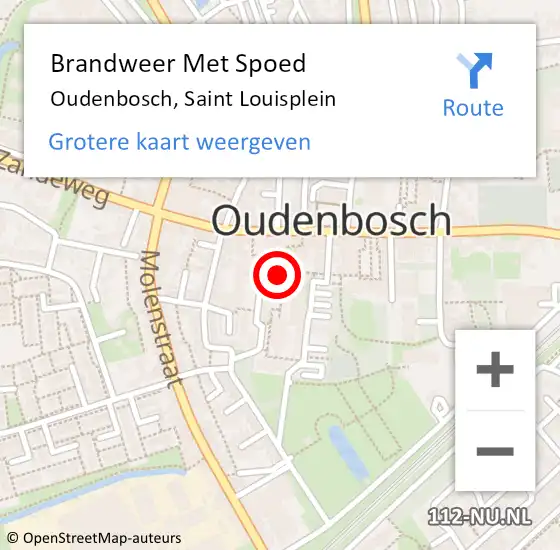 Locatie op kaart van de 112 melding: Brandweer Met Spoed Naar Oudenbosch, Saint Louisplein op 16 juni 2021 12:11