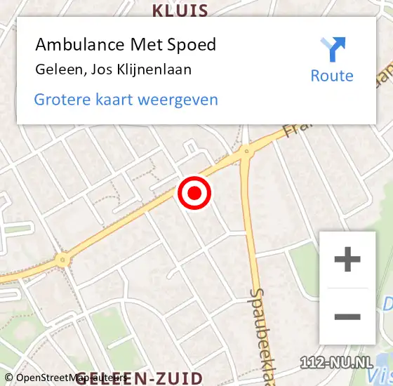 Locatie op kaart van de 112 melding: Ambulance Met Spoed Naar Geleen, Jos Klijnenlaan op 16 juni 2021 12:12