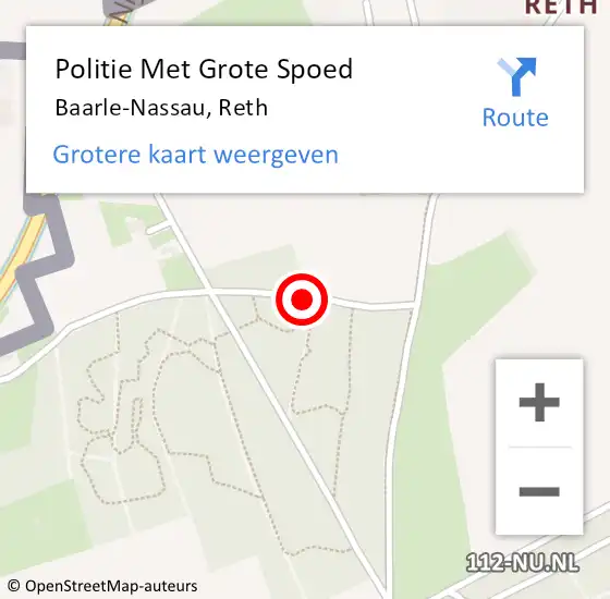 Locatie op kaart van de 112 melding: Politie Met Grote Spoed Naar Baarle-Nassau, Reth op 16 juni 2021 13:01