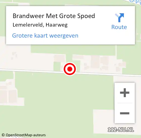 Locatie op kaart van de 112 melding: Brandweer Met Grote Spoed Naar Lemelerveld, Haarweg op 16 juni 2021 13:20