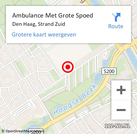 Locatie op kaart van de 112 melding: Ambulance Met Grote Spoed Naar Den Haag, Strand Zuid op 16 juni 2021 13:32