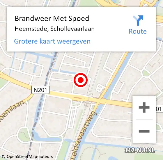 Locatie op kaart van de 112 melding: Brandweer Met Spoed Naar Heemstede, Schollevaarlaan op 16 juni 2021 13:37