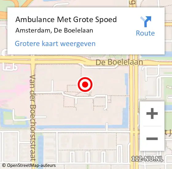 Locatie op kaart van de 112 melding: Ambulance Met Grote Spoed Naar Amsterdam, De Boelelaan op 16 juni 2021 14:19