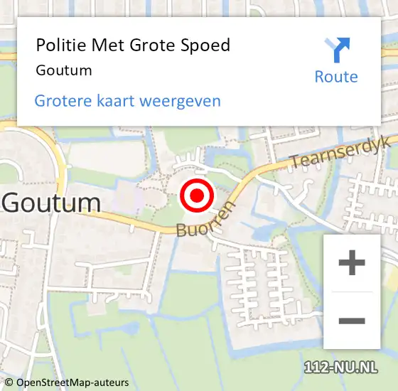 Locatie op kaart van de 112 melding: Politie Met Grote Spoed Naar Goutum op 16 juni 2021 14:22