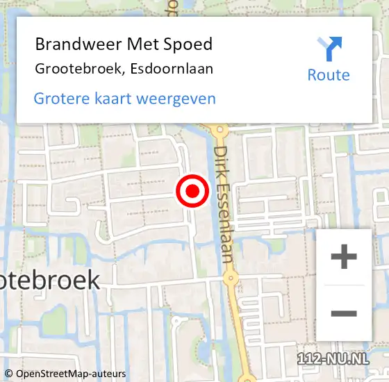 Locatie op kaart van de 112 melding: Brandweer Met Spoed Naar Grootebroek, Esdoornlaan op 16 juni 2021 14:38