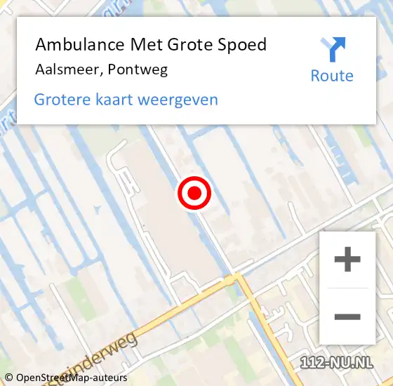 Locatie op kaart van de 112 melding: Ambulance Met Grote Spoed Naar Aalsmeer, Pontweg op 16 juni 2021 14:40