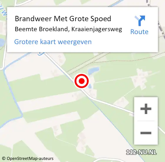 Locatie op kaart van de 112 melding: Brandweer Met Grote Spoed Naar Beemte Broekland, Kraaienjagersweg op 16 juni 2021 14:42