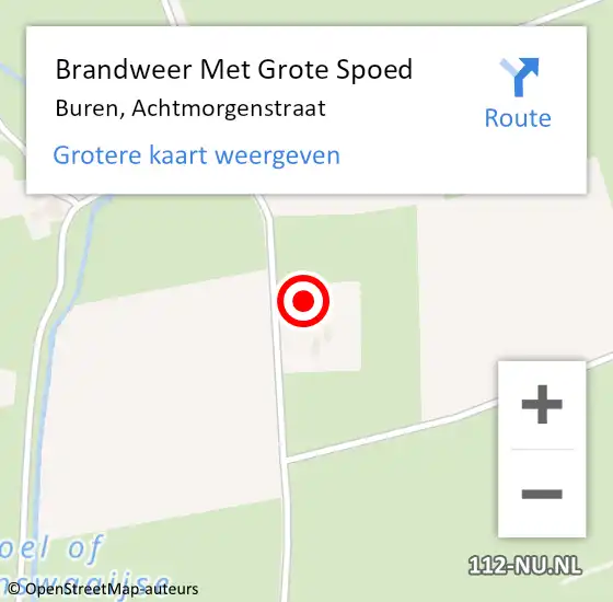 Locatie op kaart van de 112 melding: Brandweer Met Grote Spoed Naar Buren, Achtmorgenstraat op 16 juni 2021 15:14