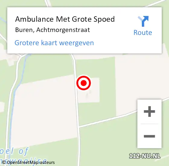 Locatie op kaart van de 112 melding: Ambulance Met Grote Spoed Naar Buren, Achtmorgenstraat op 16 juni 2021 15:14