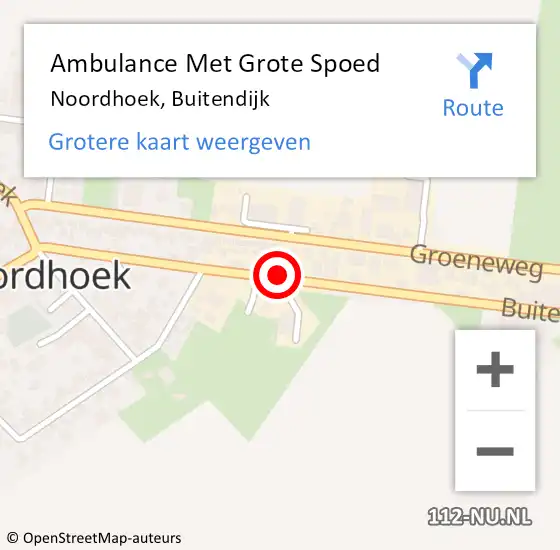 Locatie op kaart van de 112 melding: Ambulance Met Grote Spoed Naar Noordhoek, Buitendijk op 4 oktober 2013 23:21