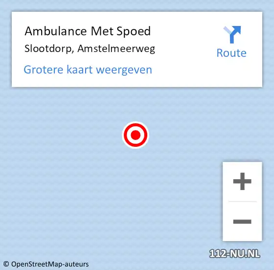 Locatie op kaart van de 112 melding: Ambulance Met Spoed Naar Slootdorp, Amstelmeerweg op 16 juni 2021 15:26