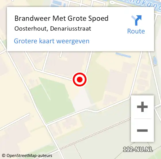 Locatie op kaart van de 112 melding: Brandweer Met Grote Spoed Naar Oosterhout, Denariusstraat op 16 juni 2021 15:41