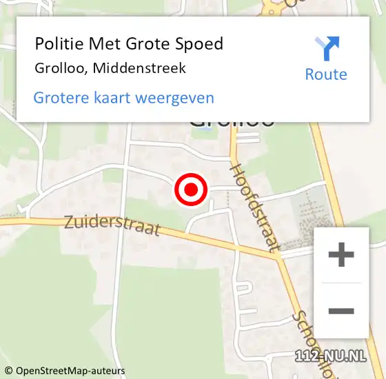 Locatie op kaart van de 112 melding: Politie Met Grote Spoed Naar Grolloo, Middenstreek op 16 juni 2021 15:42