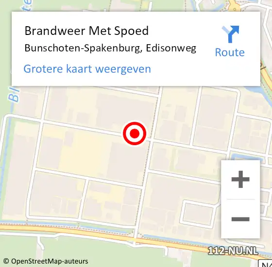 Locatie op kaart van de 112 melding: Brandweer Met Spoed Naar Bunschoten-Spakenburg, Edisonweg op 16 juni 2021 15:50