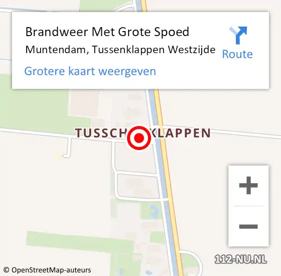 Locatie op kaart van de 112 melding: Brandweer Met Grote Spoed Naar Muntendam, Tussenklappen Westzijde op 16 juni 2021 16:03