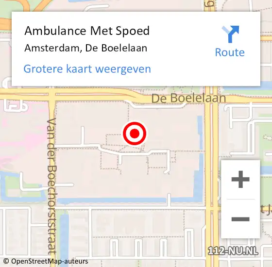 Locatie op kaart van de 112 melding: Ambulance Met Spoed Naar Amsterdam, De Boelelaan op 16 juni 2021 16:29