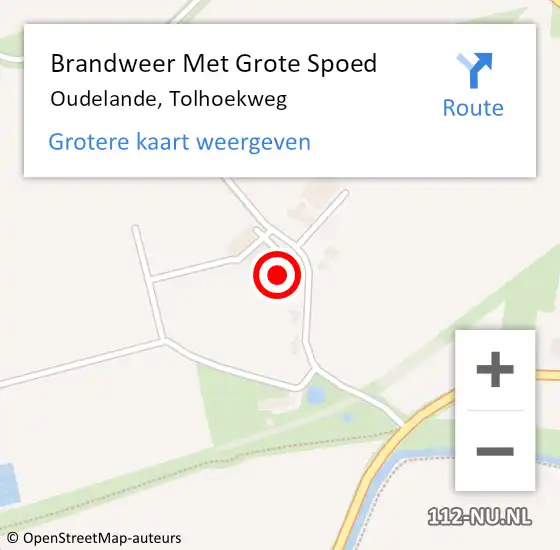 Locatie op kaart van de 112 melding: Brandweer Met Grote Spoed Naar Oudelande, Tolhoekweg op 16 juni 2021 16:35