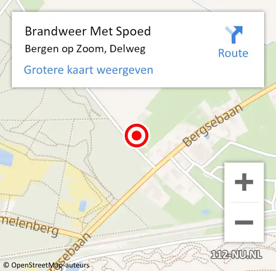 Locatie op kaart van de 112 melding: Brandweer Met Spoed Naar Bergen op Zoom, Delweg op 16 juni 2021 16:38