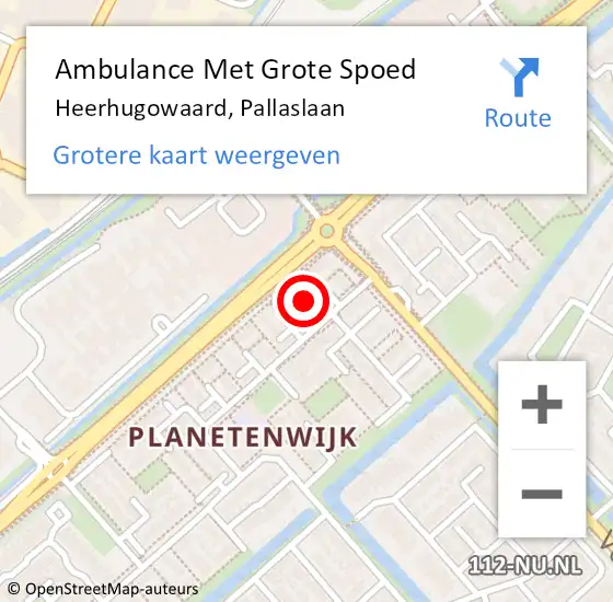 Locatie op kaart van de 112 melding: Ambulance Met Grote Spoed Naar Heerhugowaard, Pallaslaan op 16 juni 2021 16:47
