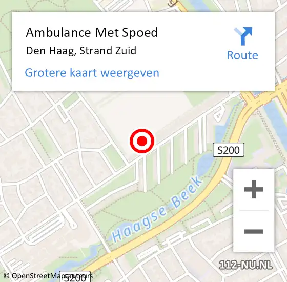 Locatie op kaart van de 112 melding: Ambulance Met Spoed Naar Den Haag, Strand Zuid op 16 juni 2021 16:51