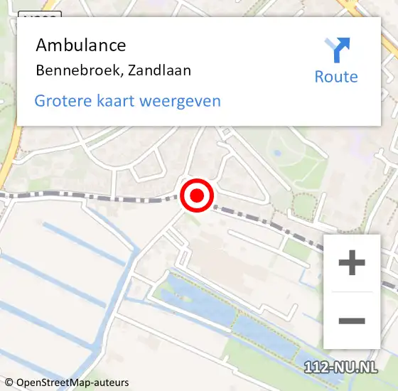 Locatie op kaart van de 112 melding: Ambulance Bennebroek, Zandlaan op 16 juni 2021 17:02