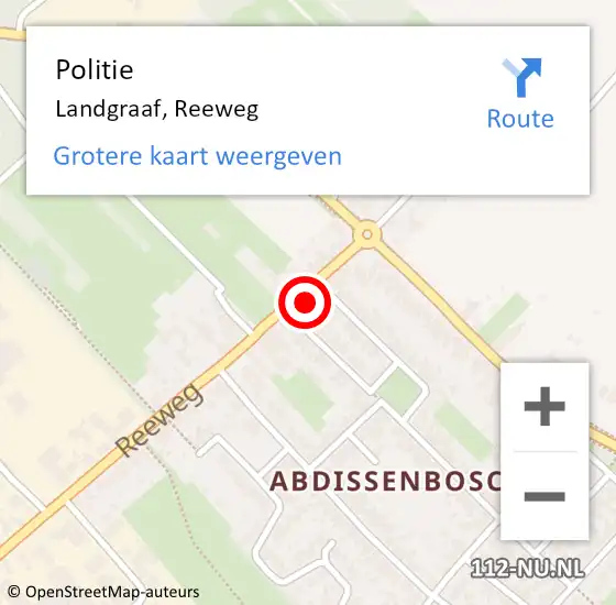 Locatie op kaart van de 112 melding: Politie Landgraaf, Reeweg op 16 juni 2021 17:11