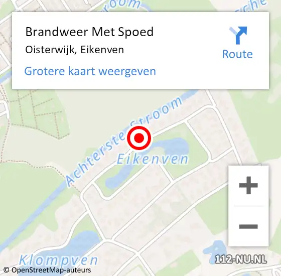 Locatie op kaart van de 112 melding: Brandweer Met Spoed Naar Oisterwijk, Eikenven op 16 juni 2021 17:22