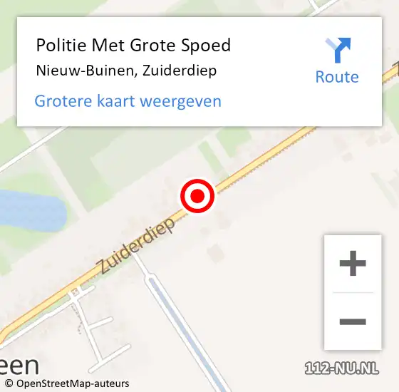 Locatie op kaart van de 112 melding: Politie Met Grote Spoed Naar Nieuw-Buinen, Zuiderdiep op 16 juni 2021 17:23