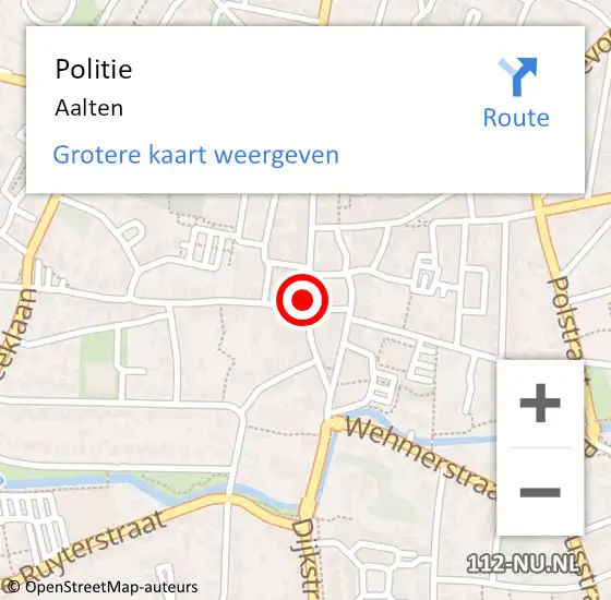 Locatie op kaart van de 112 melding: Politie Aalten op 16 juni 2021 17:29