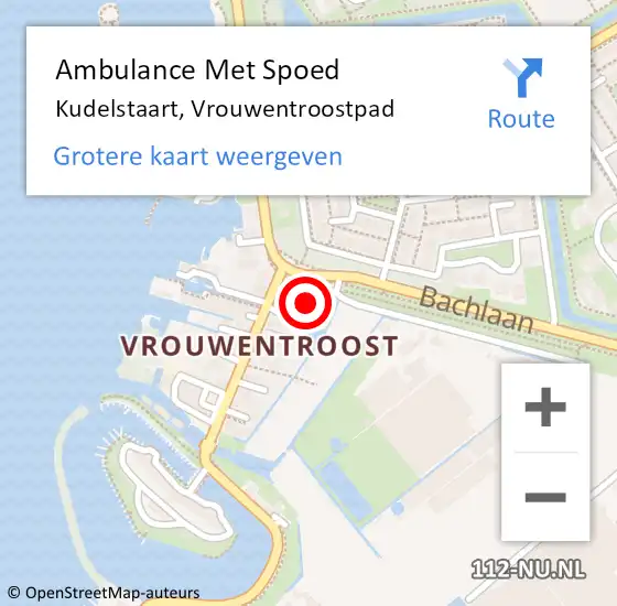 Locatie op kaart van de 112 melding: Ambulance Met Spoed Naar Kudelstaart, Vrouwentroostpad op 16 juni 2021 17:38