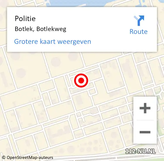 Locatie op kaart van de 112 melding: Politie Botlek, Botlekweg op 16 juni 2021 18:01