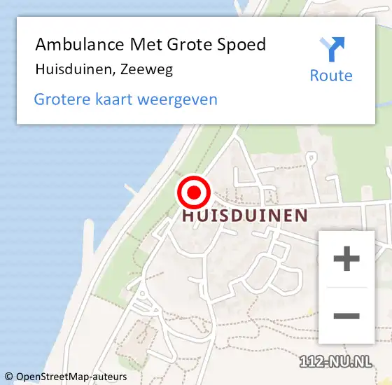 Locatie op kaart van de 112 melding: Ambulance Met Grote Spoed Naar Huisduinen, Zeeweg op 16 juni 2021 18:12