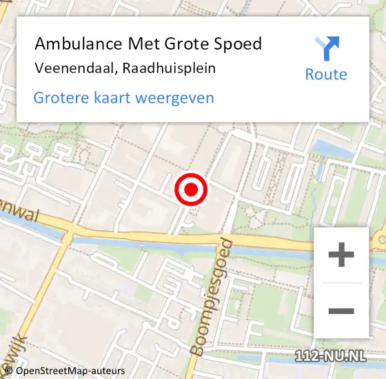 Locatie op kaart van de 112 melding: Ambulance Met Grote Spoed Naar Veenendaal, Raadhuisplein op 16 juni 2021 18:34