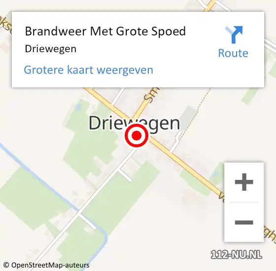 Locatie op kaart van de 112 melding: Brandweer Met Grote Spoed Naar Driewegen op 16 juni 2021 19:18