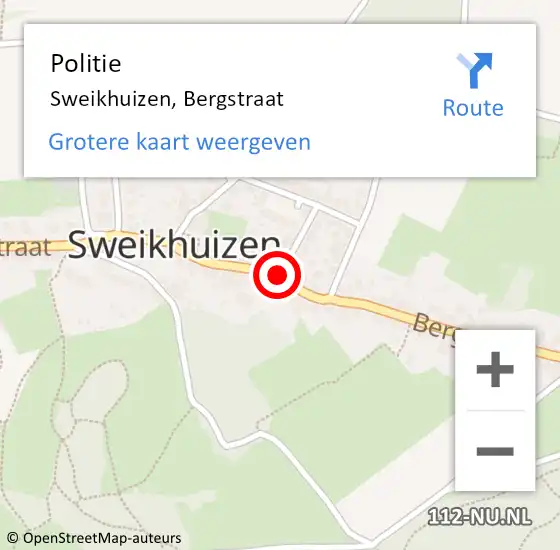 Locatie op kaart van de 112 melding: Politie Berg op 16 juni 2021 20:00