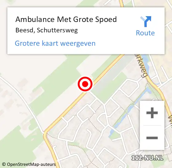 Locatie op kaart van de 112 melding: Ambulance Met Grote Spoed Naar Beesd, Schuttersweg op 16 juni 2021 20:12