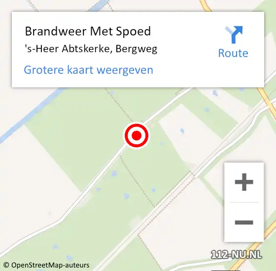 Locatie op kaart van de 112 melding: Brandweer Met Spoed Naar 's-Heer Abtskerke, Bergweg op 16 juni 2021 20:12