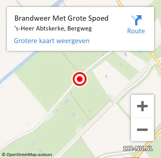 Locatie op kaart van de 112 melding: Brandweer Met Grote Spoed Naar 's-Heer Abtskerke, Bergweg op 16 juni 2021 20:14