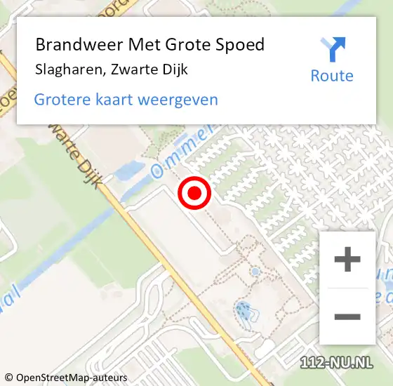 Locatie op kaart van de 112 melding: Brandweer Met Grote Spoed Naar Slagharen, Zwarte Dijk op 13 juni 2014 14:07