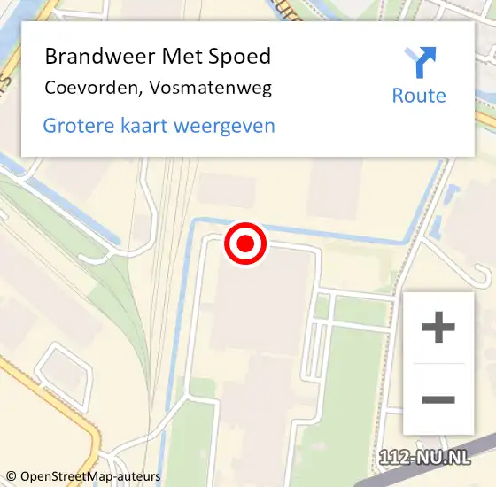 Locatie op kaart van de 112 melding: Brandweer Met Spoed Naar Coevorden, Vosmatenweg op 16 juni 2021 21:43