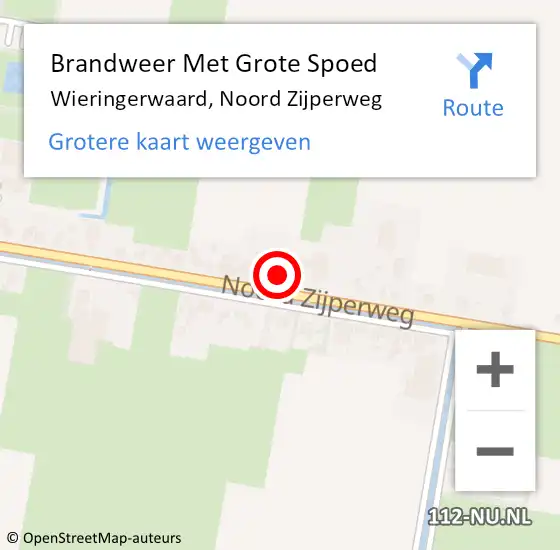 Locatie op kaart van de 112 melding: Brandweer Met Grote Spoed Naar Wieringerwaard, Noord Zijperweg op 16 juni 2021 21:43