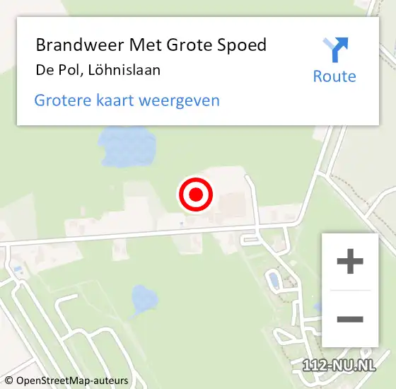 Locatie op kaart van de 112 melding: Brandweer Met Grote Spoed Naar De Pol, Löhnislaan op 16 juni 2021 21:55