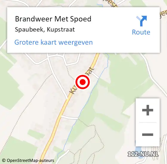 Locatie op kaart van de 112 melding: Brandweer Met Spoed Naar Spaubeek, Kupstraat op 16 juni 2021 22:12