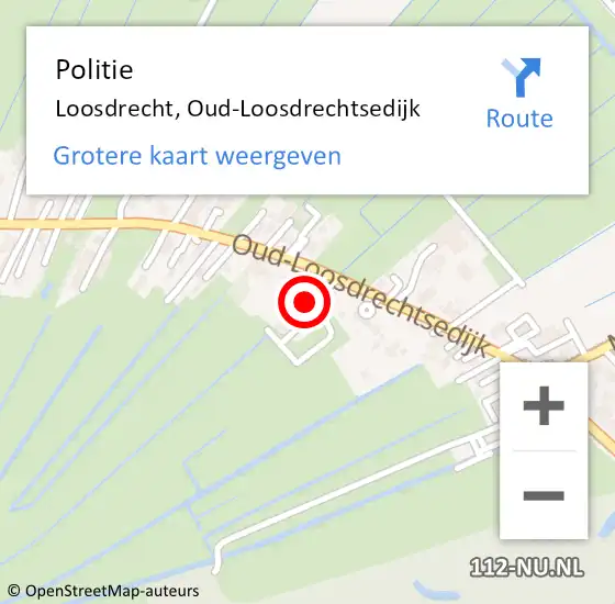 Locatie op kaart van de 112 melding: Politie Loosdrecht, Oud-Loosdrechtsedijk op 16 juni 2021 22:23