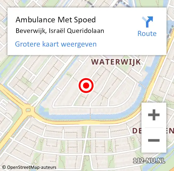 Locatie op kaart van de 112 melding: Ambulance Met Spoed Naar Beverwijk, Israël Queridolaan op 16 juni 2021 22:54