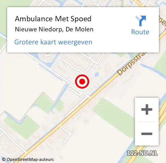 Locatie op kaart van de 112 melding: Ambulance Met Spoed Naar Nieuwe Niedorp, De Molen op 17 juni 2021 00:18