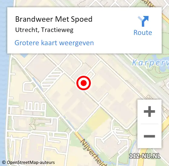 Locatie op kaart van de 112 melding: Brandweer Met Spoed Naar Utrecht, Tractieweg op 17 juni 2021 01:40