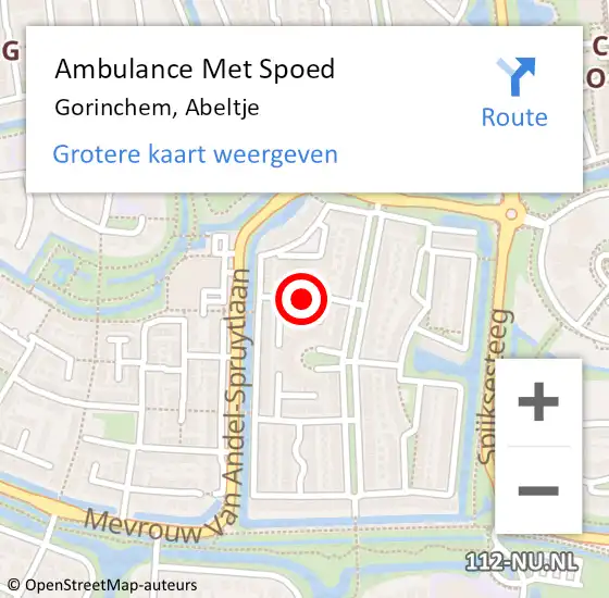 Locatie op kaart van de 112 melding: Ambulance Met Spoed Naar Gorinchem, Abeltje op 17 juni 2021 01:43